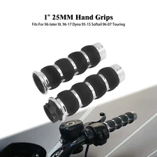 Chrome 1" 25mm Non-Slip Hand Grips For Harley 95-15 Softail Fat Boy Night Train