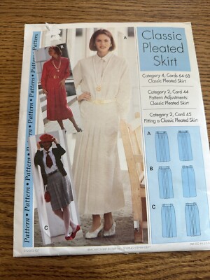 Sewing Step by Step Classic Pleated Skirt 4-22 Sewing Pattern Modest New