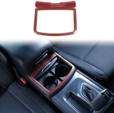 1X Central Cup Holder Frame Decor Cover For Dodge Charger 2011+ Red Carbon Fiber
