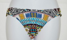 Red Carter Classic Hipster Bikini Bottom Sz XS Multi Color K13 