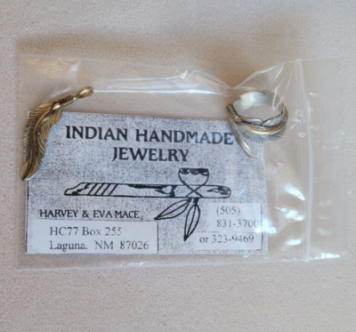 アクセサリー indian jewelry Harvey Mace Navajo Sterling Silver Feather Native American Bracelet