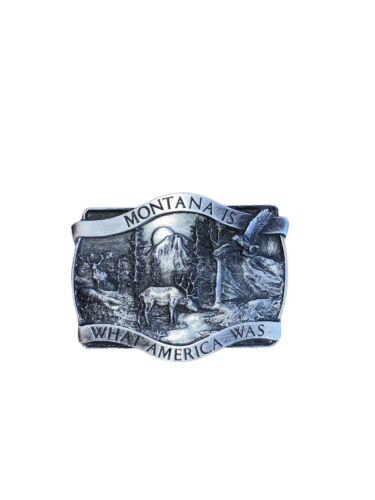 Boucle de ceinture vintage Montana Is What America Was Siskiyou 1981 bergamote aigle mâle - Photo 1 sur 4