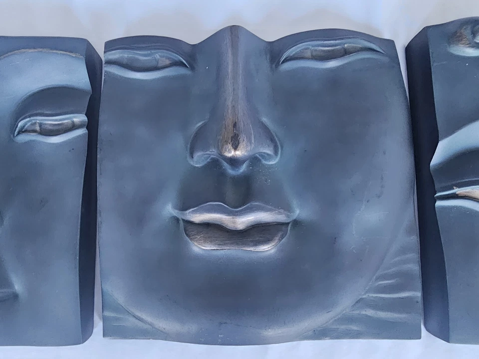 Buddha 3D Wall Art Plaques Set Unusual Trio Meditation Black Zen home/ garden - Image 4 of 4