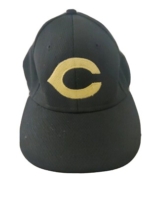 VTG OC SportsCincinnati Reds Baseball Hat Ball Cap Black Fitted M/L  Logo Mesh 
