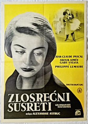 LES MAUVAISES RENCONTRES FRENCH ANOUK AIMEE 1955 BAD LIAISONS YUGO MOVIE POSTER