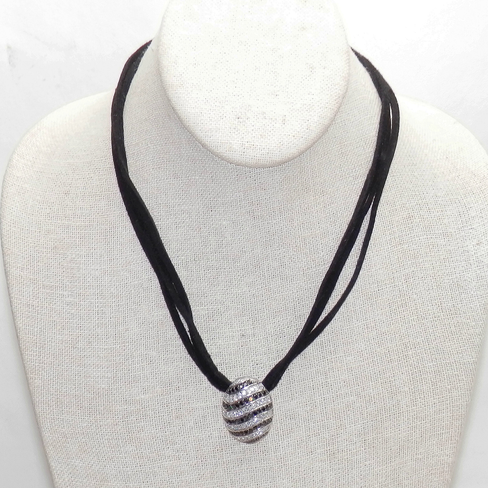 ATI 925 Solid Sterling Silver Rhinestone Pendant … - image 3