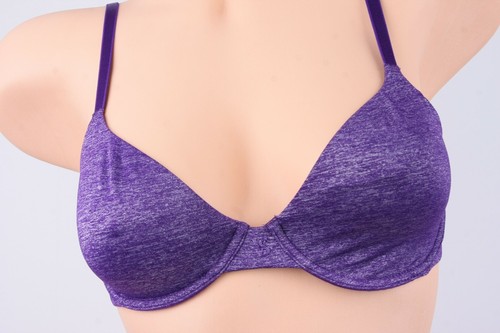Victoria's Secret T-shirt Bra Unlined Underwire Semi Demi Sexy Soft Purple 32C