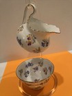 VINTAGE BONE CHINA CREAM & SUGAR- ROYAL CHELSEA-ENGLAND Floral Gold Accent tea c — photo 1