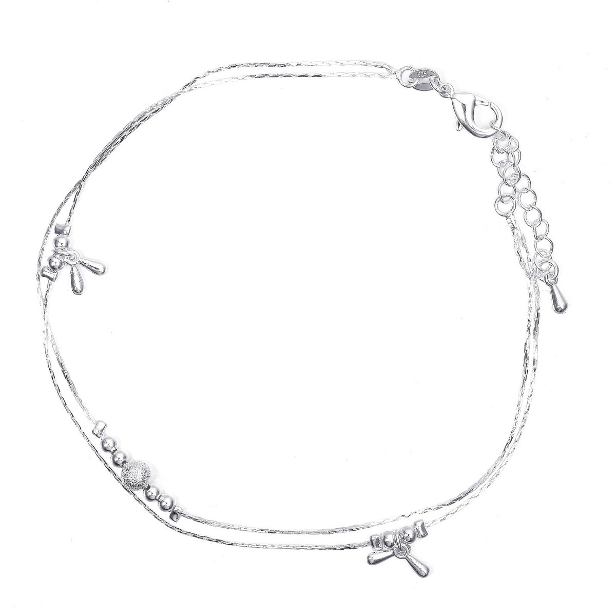 925 Silver Anklets For Women Ankle Bracelet Barefoot Sandals
