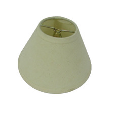 Replacement 5.5 Inch Off-White Linen Round Lamp Shade With Bulb Clip Attachment