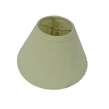 Replacement 5.5 Inch Off-White Linen Round Lamp Shade With Bulb Clip Attachment