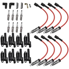 8Pack Ignition Coil+Spark Plug+Wire For 2014-20 Chevy Silverado 1500 Sierra 1500