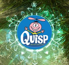 Quisp Cereal Snowflake tri-Color Blinking Light Holiday Christmas Tree Ornament