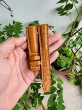 22/18mm Tan Brown100% Genuine Exotic Leather Skin Watch Strap Band-Quick Release