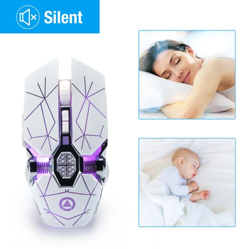 Gaming Maus Kabellos LED Laser Optische 7 Farbe Wireless Mouse PCLaptop Computer - Bild 9 von 12