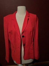 lafayette 148 new york Red Fully Lined 2 Button Blazer Sz 6 Great 