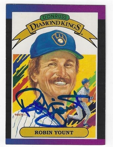 Autographed ROBIN YOUNT Brewers 1989 Donruss Diamond King Card #5 w/Show Ticket - 第 1/1 張圖片