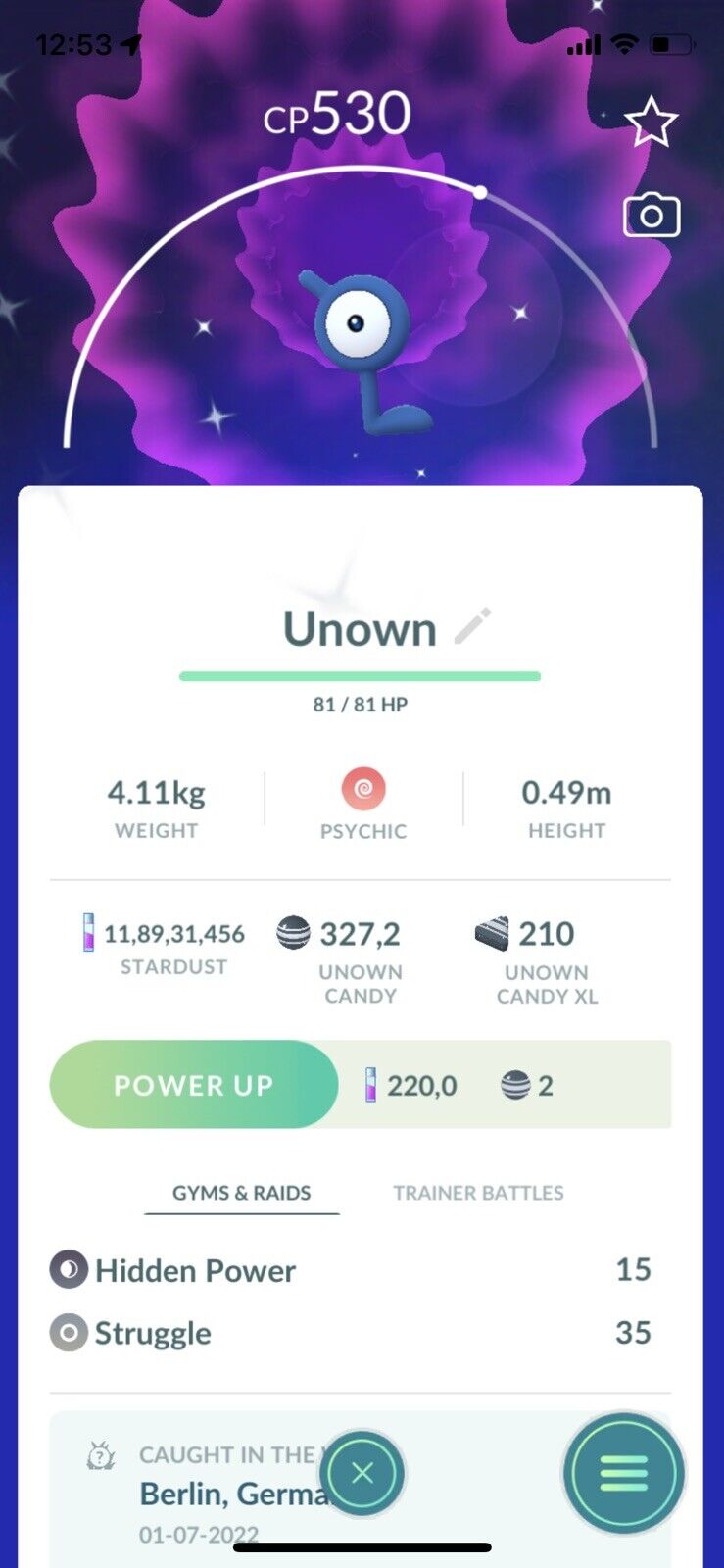 ✨Unown ! Shiny pokemon GO✨ LIMITED PROMOTION