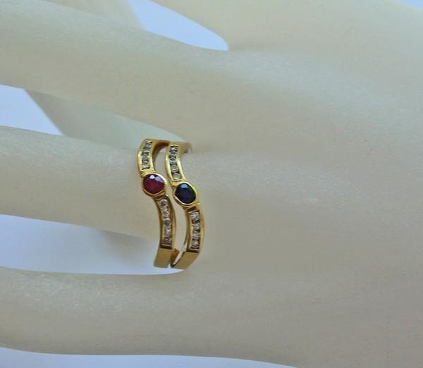 Brilliant ring * ring with ruby sapphire sapphire… - image 3