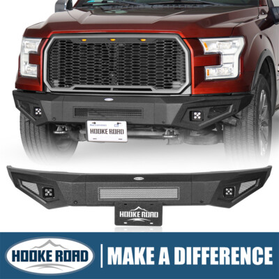 Hooke Road Fit 2015 2016 2017 Ford F-150 HR Guardian Steel Front Bumper w/ Light