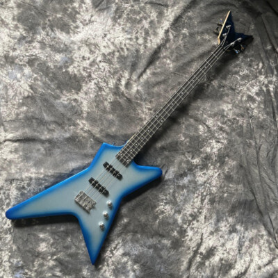 Blue 4 String Electric Jazz Bass Guitar Solid Body Maple Neck Rosewood Fretboard