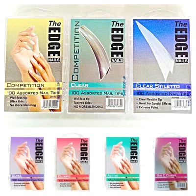 The Edge range of Nail Tips x100 ( Natural, White & Clear)