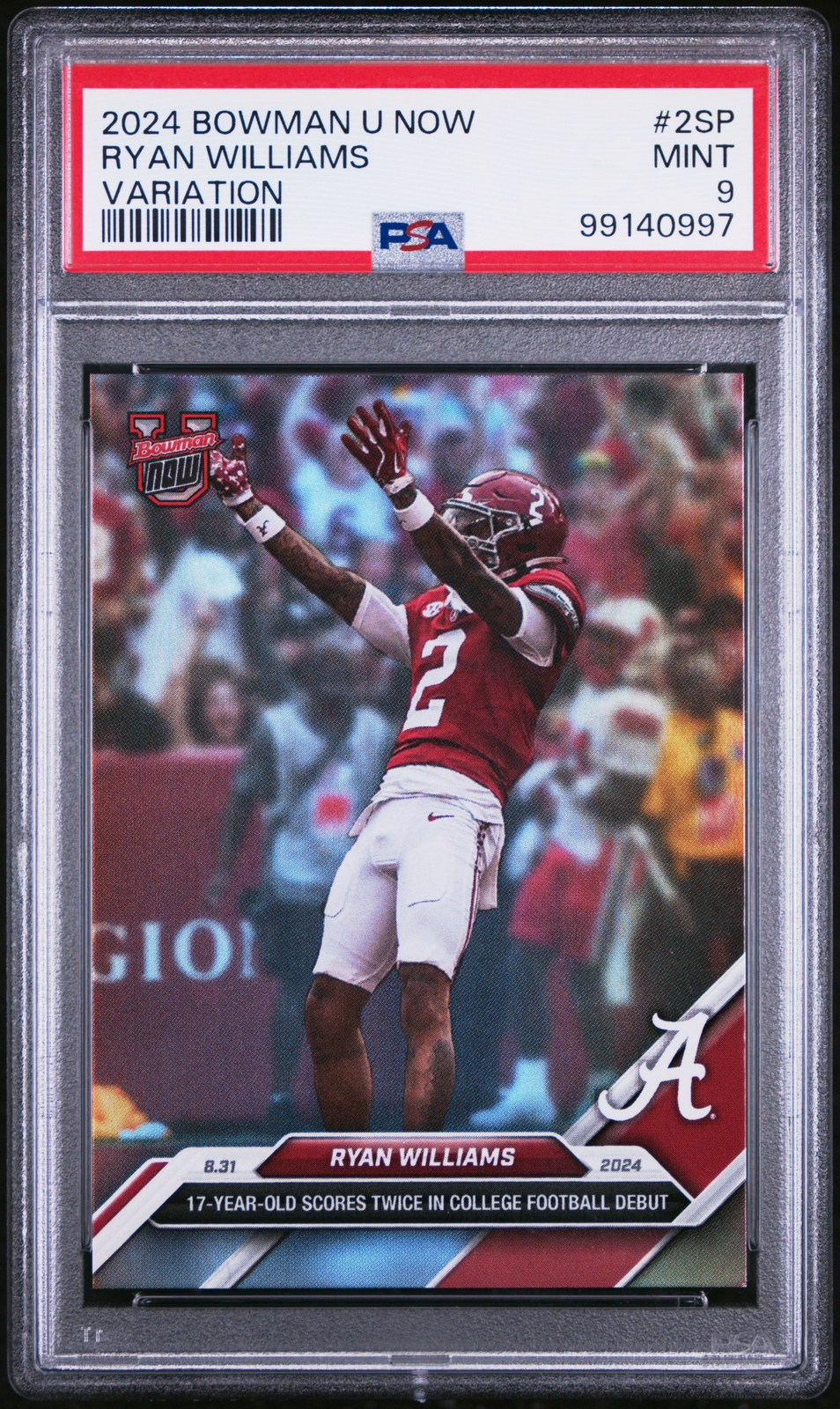 PSA 9 Ryan Williams Variation SSP RC Rookie #2 SP 2024 Bowman U Now 99140997