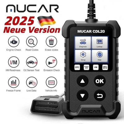 MUCAR CDL20 auto OBD2 dispositivo diagnostico auto scanner sistema motore tedesco 2025