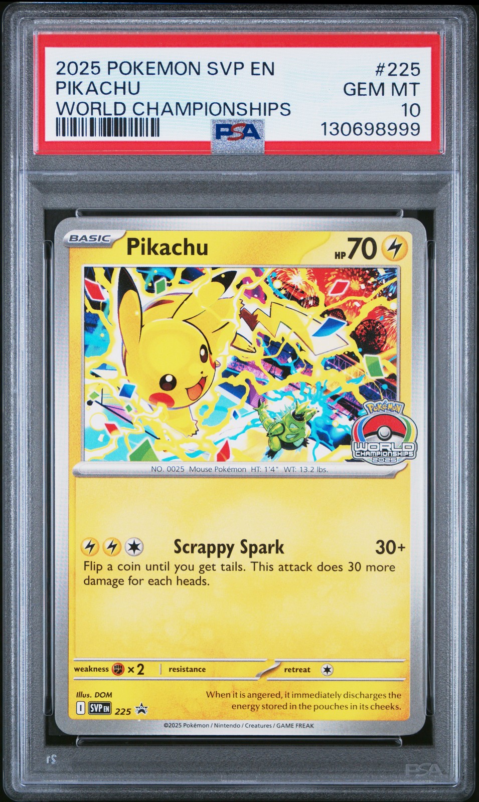 Pikachu 225 World Championships Sv Black Star Promo Pokemon PSA 10 view 1