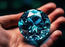 11 Ct Round Brilliant Cut Natural Blue Color Lab Grown Diamond VVS1