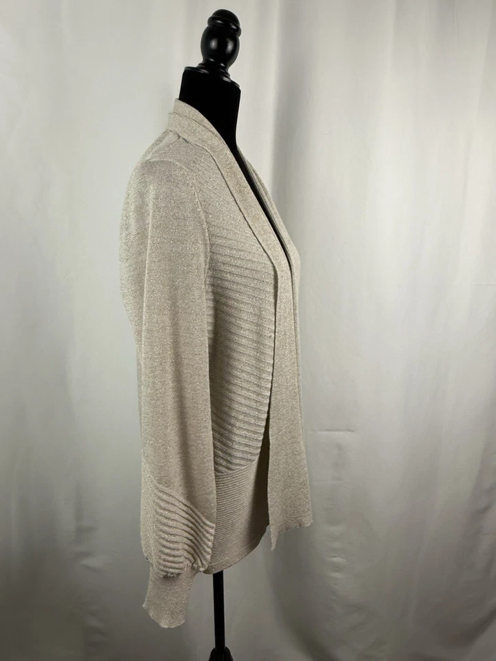 Cárdigan Chloe & Jasmine Suave Metálico Frente Abierto - Talla Grande Foto 2 de 4