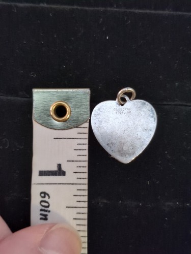 Vintage Danecraft 925 Sterling Silver Heart Tag Charm Pendant, 2.1g - Picture 6 of 7