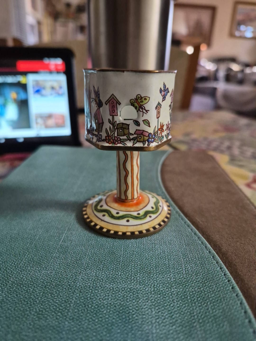 VTG Empress Arts Birdhouse 2 Piece Trinket Box Multi-colored Hand ...