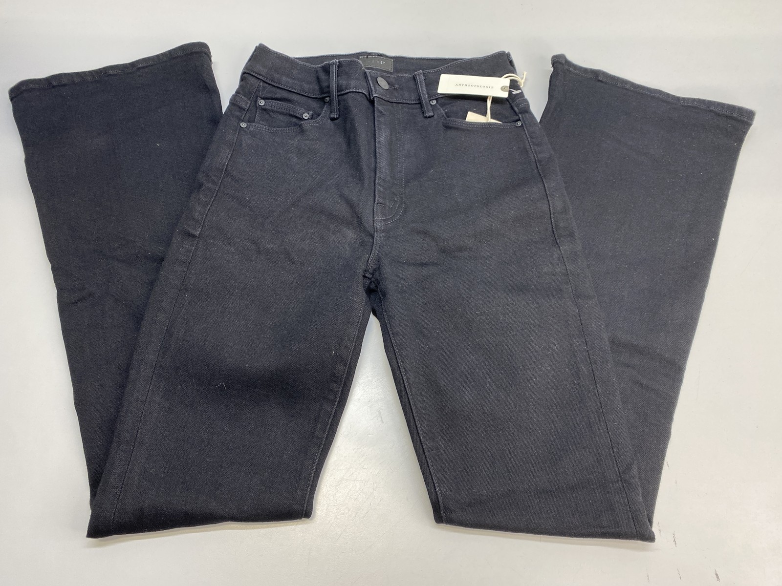 Mother Womens Jean Nighty Night Black Size 34 The Weekender Flared Mid Rise