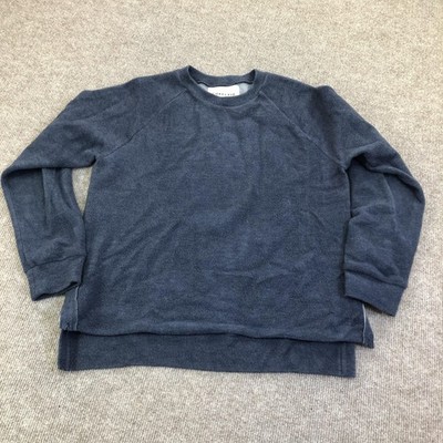 Corelate Sweater Mens Small Blue Tight Knit Crewneck Pullover Made In Italy