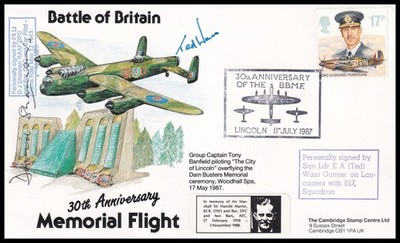 Dambuster DAVID SHANNON DSO DFC & TED WASS signiert BBMF 30th Ann Cover