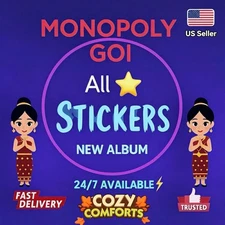 Monopoly Go Stickers 1⭐- 6⭐ (ALL Stickers Available) CHEAPST SUPER FAST 24/7