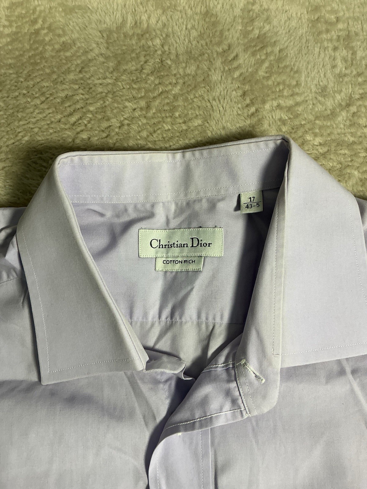 Mens Christian Dior Cotton Rich Shirt Lilac Purple Button Up image 3