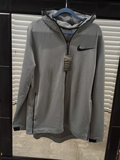 Nike Therma Flex Dri-FIT Full Zip Hooded Jacket Gray Black L Zipped Pockets