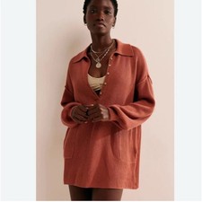 NEW Free People Beach XS Sweater Mini Dress Canyon Sunset Knit Lagenlook Boho