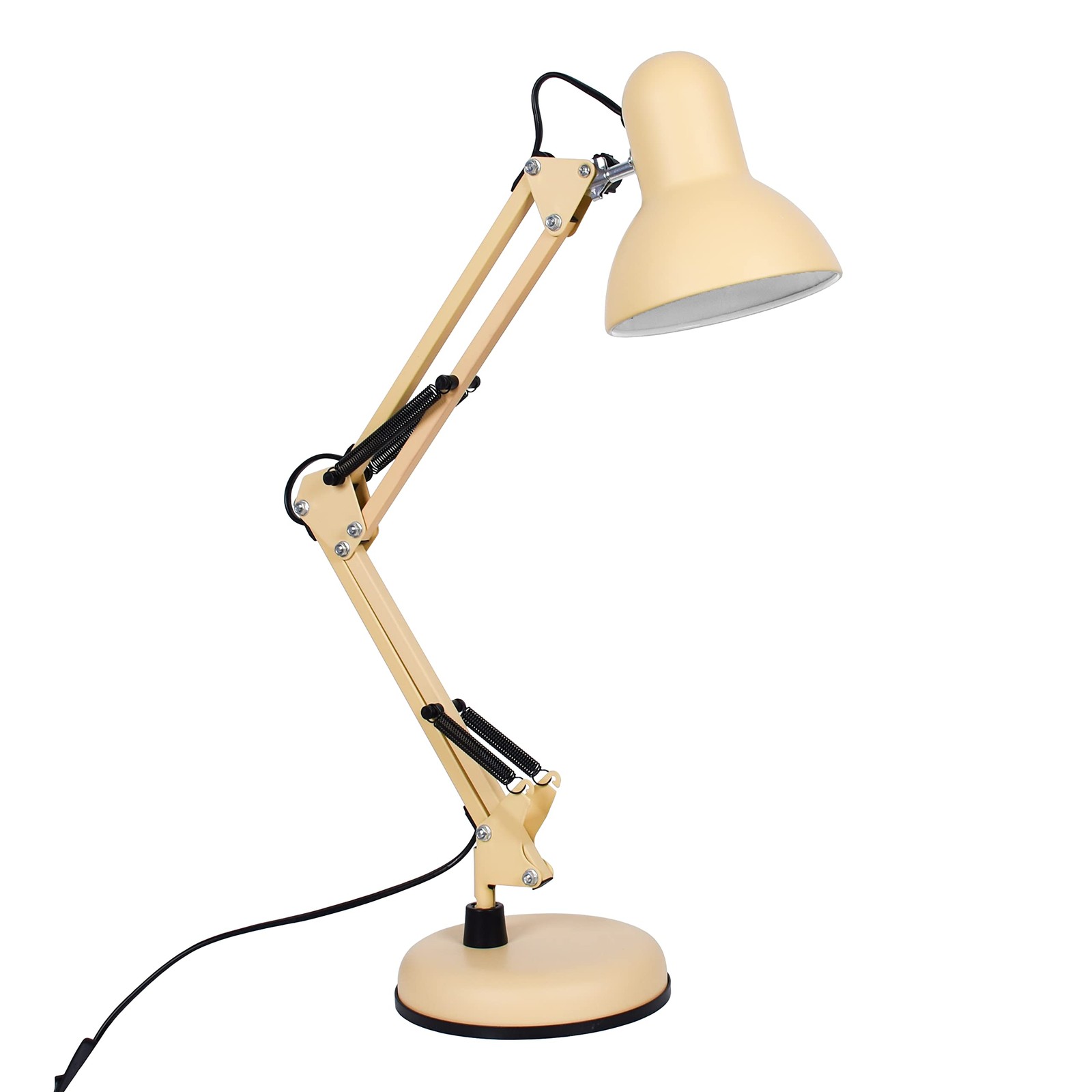 Lampe de table Antigona retro chic en laiton et bras articulé LED