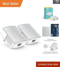 Compact Efficient AV600 Powerline Adapter Kit - Easy Plug Play Installation