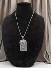 ESTATE: 925 STERLING SILVER XXL MASSIVE Jesus BAGUETTE Lab Sim VVS1 Pendant — photo 1
