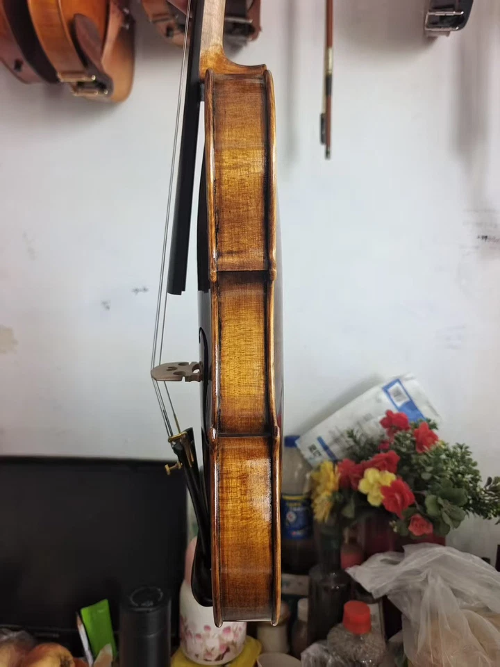 New 4/4 violin Stradi model European flamed maple back spruce top hand carved 22 - Image 4 of 4