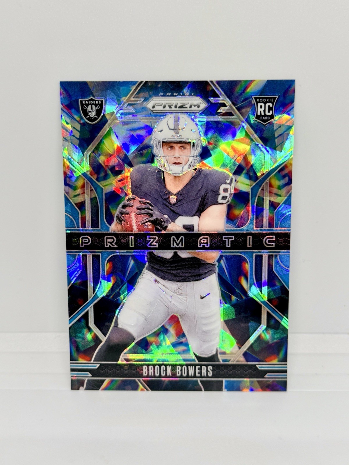 BROCK BOWERS Rookie 2024 Prizm Prizmatic Blue Cracked Ice /99 Raiders RC #20