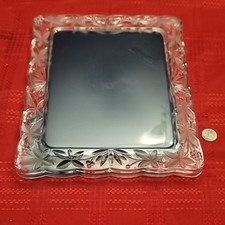 Clear Glass Etched Floral Photo Frame 8/10 in Rectangle Polished Contemporary