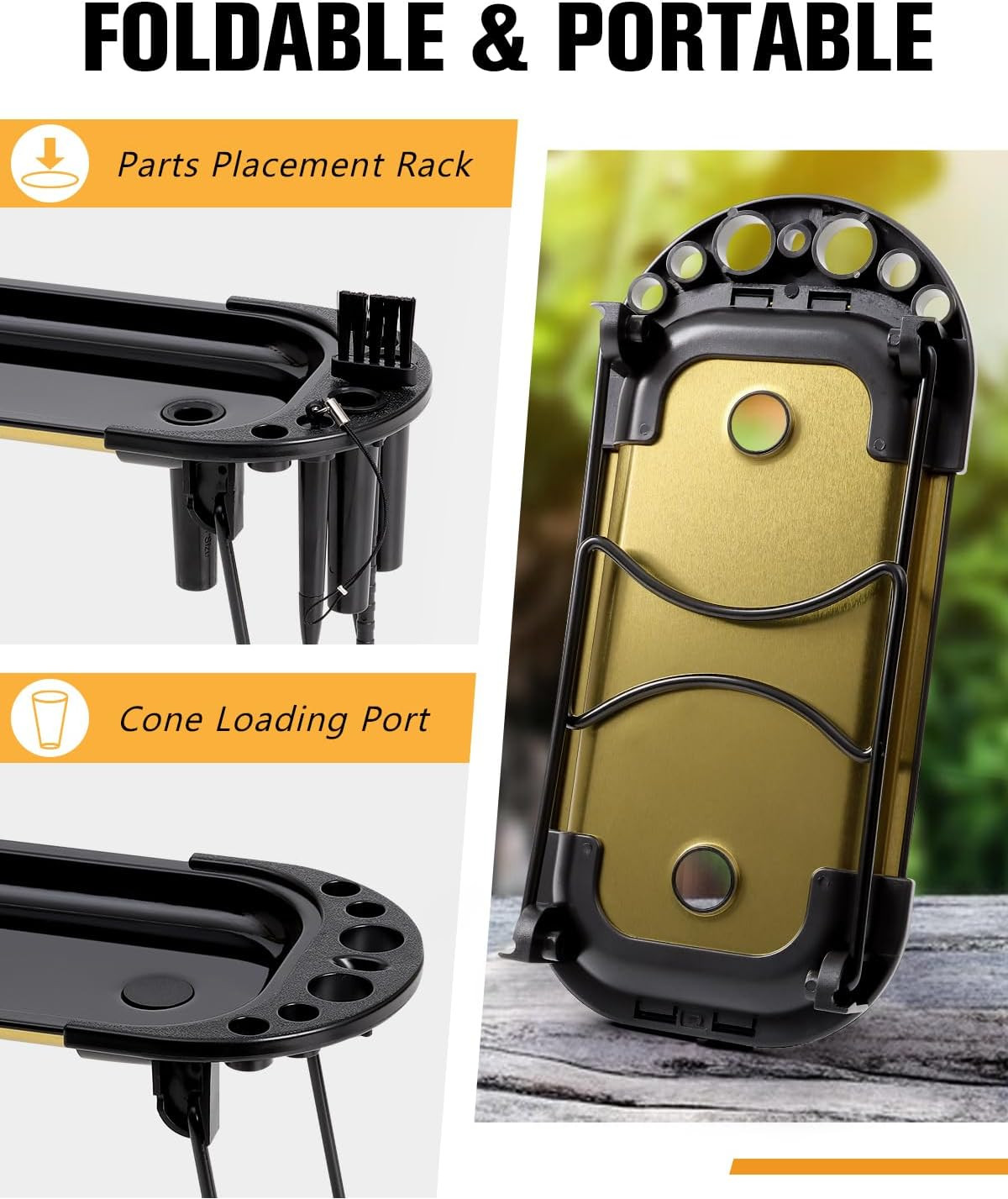 Metal Rolling Tray Set with Cone Loader, Cone Filler – Fits King Size & 1¼ Pre R
