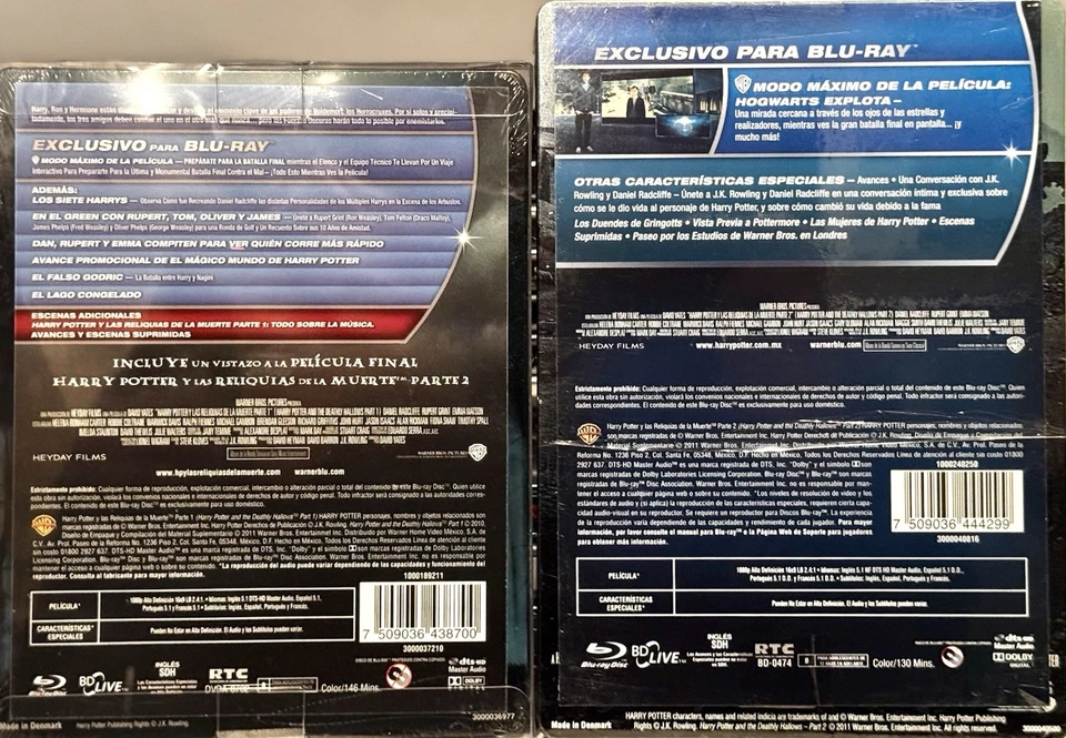 HARRY POTTER and the DEATHLY HOLLOWS 1 & 2 STEELBOOKS OOP RARE IMPORT SEALED NEW - Image 4 of 4