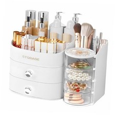 Makeup Organizer Countertop, Make Up Organizer for Vanity, Skincare  White