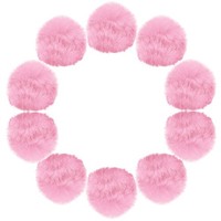 3,5 Zoll Kunstpelz-Pompon-BäLle,10 StüCk Rosa Kunstpelz-Pompons FüR HüTe